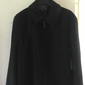 Wool blend men’s pea coat black